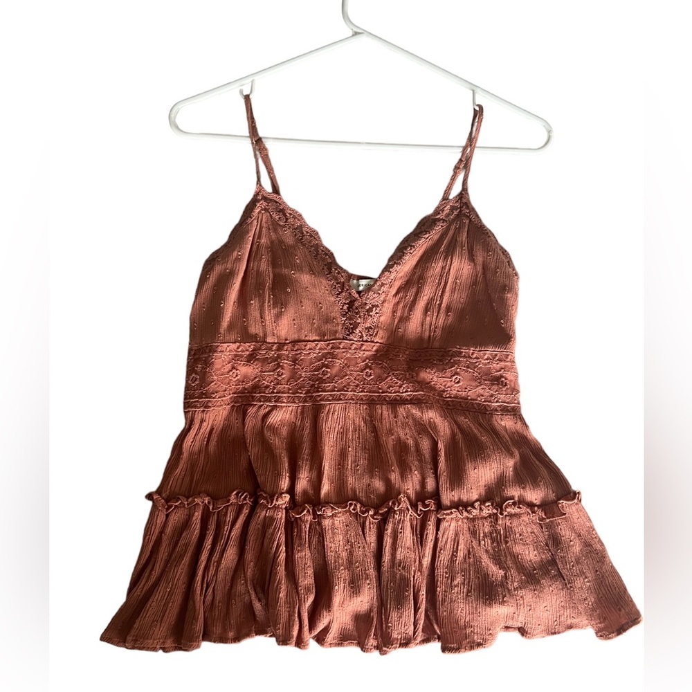 American Eagle - Coral Linen Blouse Tank- US SM